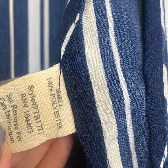 PERCH by Blu Pepper navy blue striped lightweight jacket - Picture 4 of 5